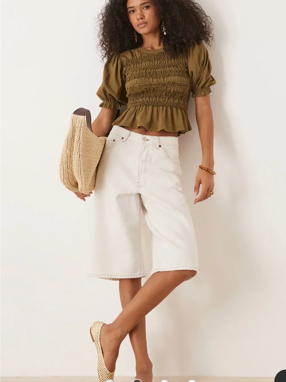 Free People Black Smocked- Maxey Knit Shirt. Size Small